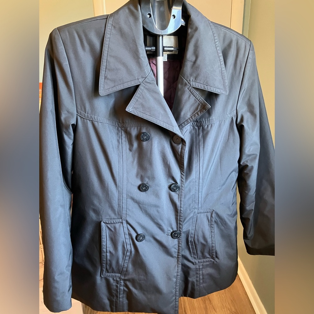 Nine West Black Double Breasted Coat Quilted Lined Women’s Medium